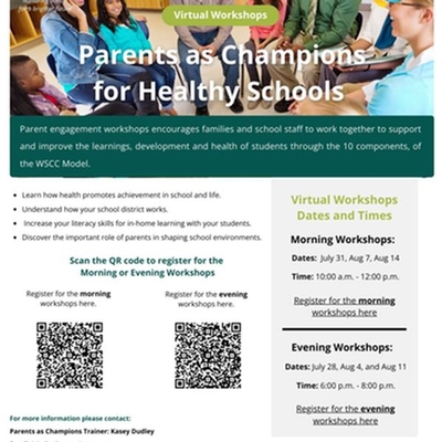 Parents as Champions for Healthy Schools Morning Sessions